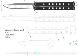 чертеж ножа balisong Model