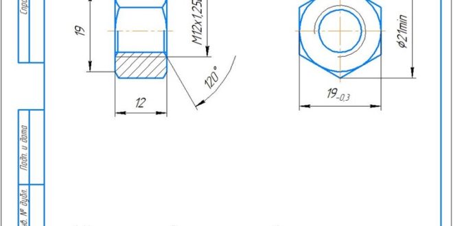 Как сделать чертеж гайки