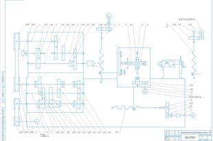 Кинематическая схема токарного станка с ЧПУ 16K20Ф3