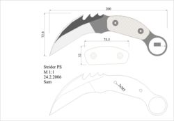 чертеж ножа strider ps Model